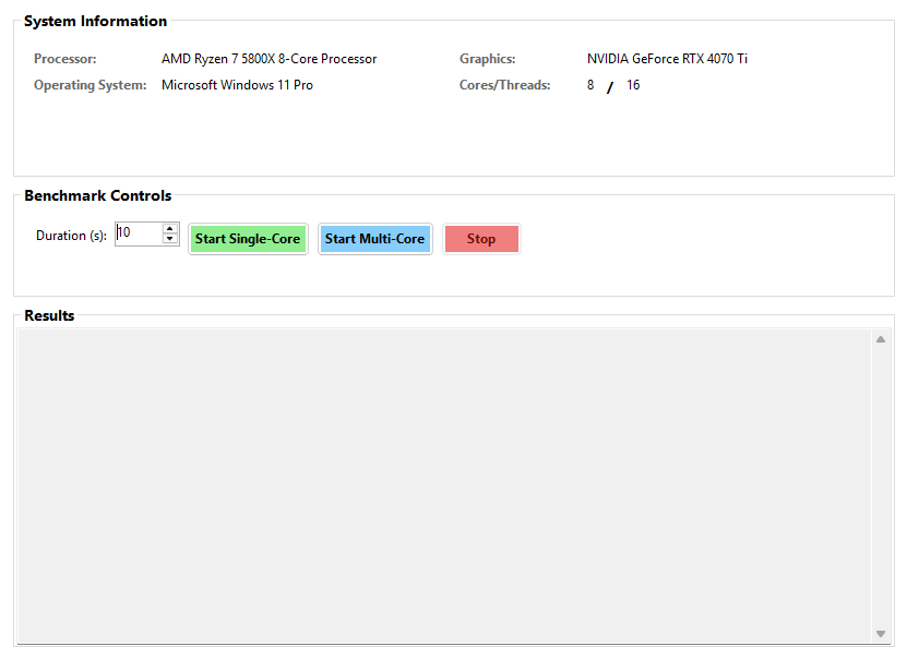 BenchSphere - PC Specs Checker and Benchmark Software